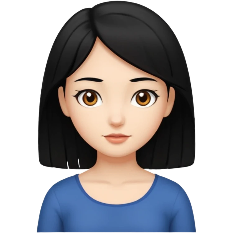 девушка с черными волосами и карими глазами по пояс emoji