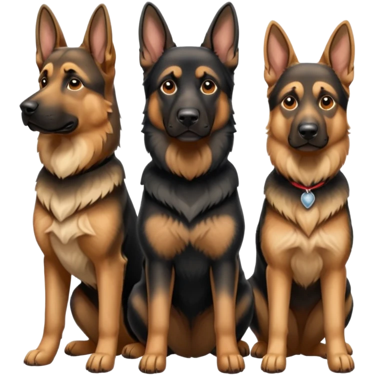 three german sheperds emoji
