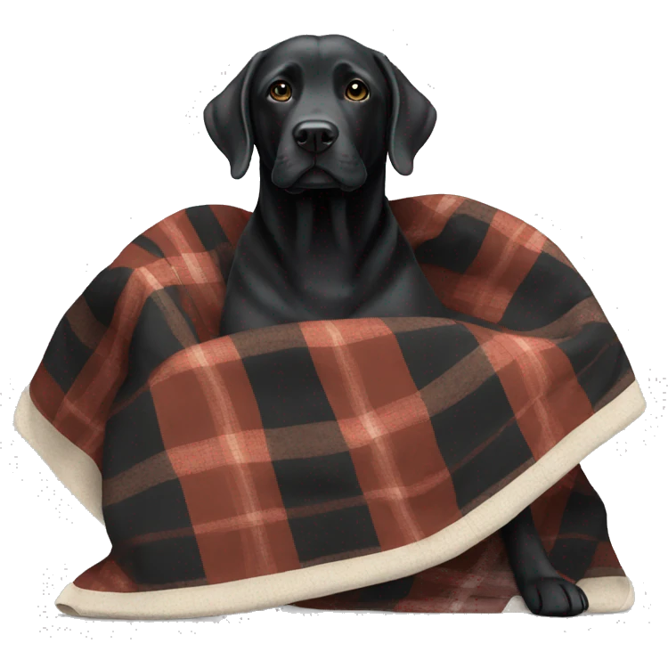 Black lab with a blanket emoji