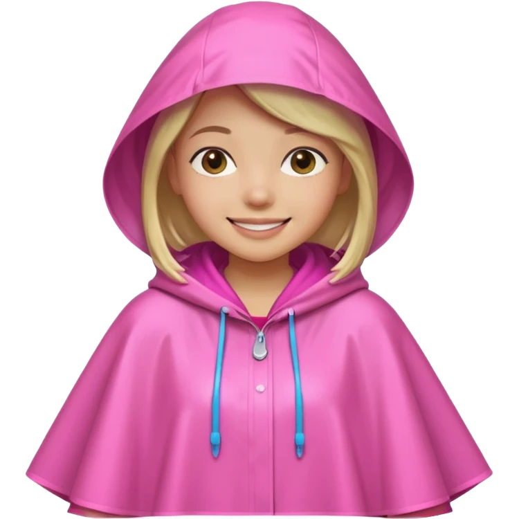 girl with pink rain poncho emoji
