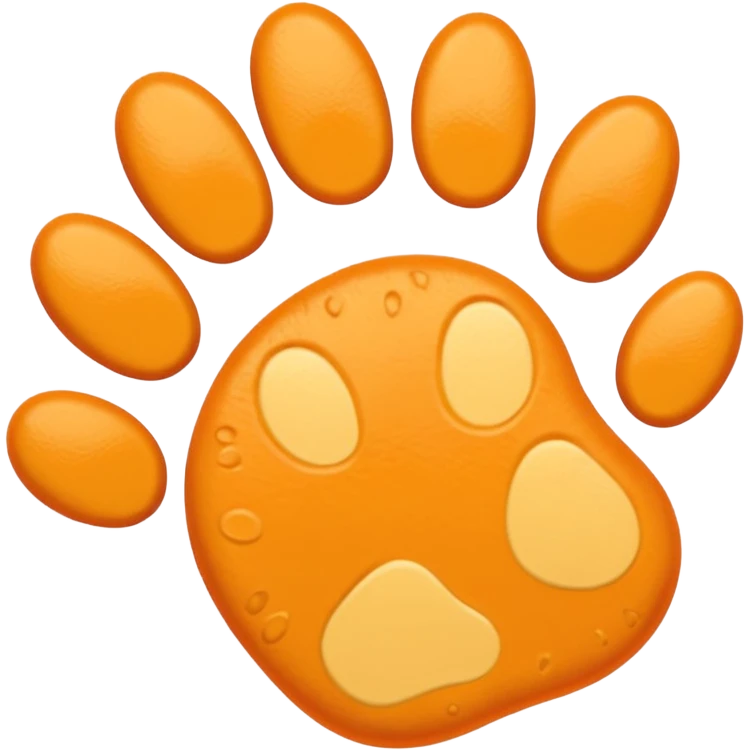 a very light pale pastel yellow-orange pawprint emoji