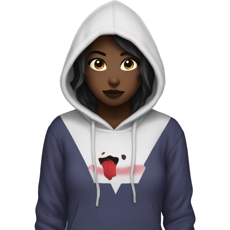 yandere hoodie woman emoji