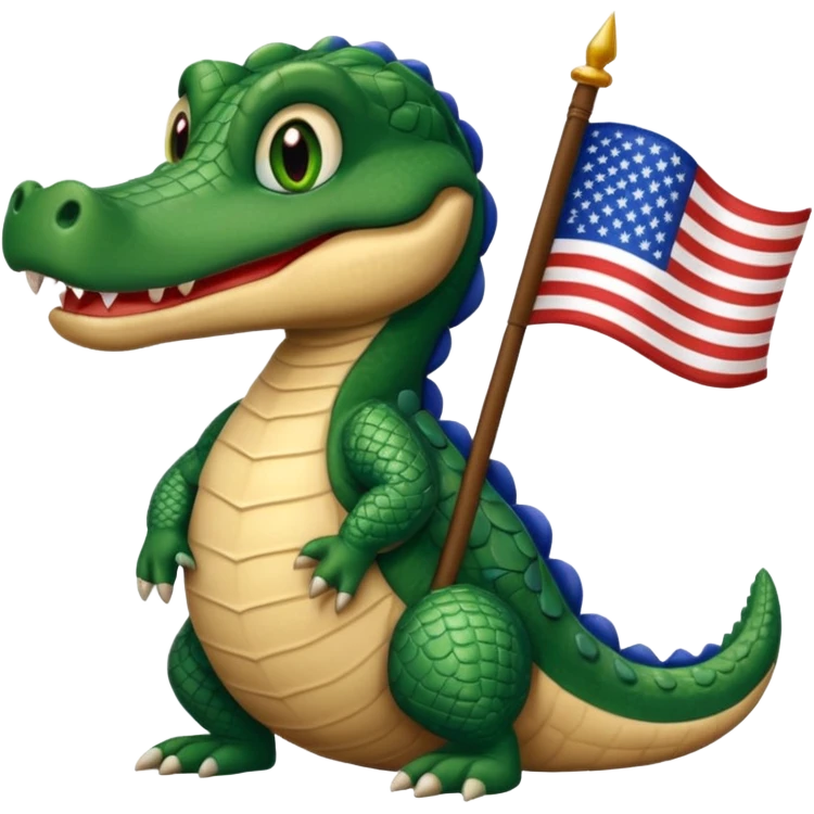 Gator with American flag emoji