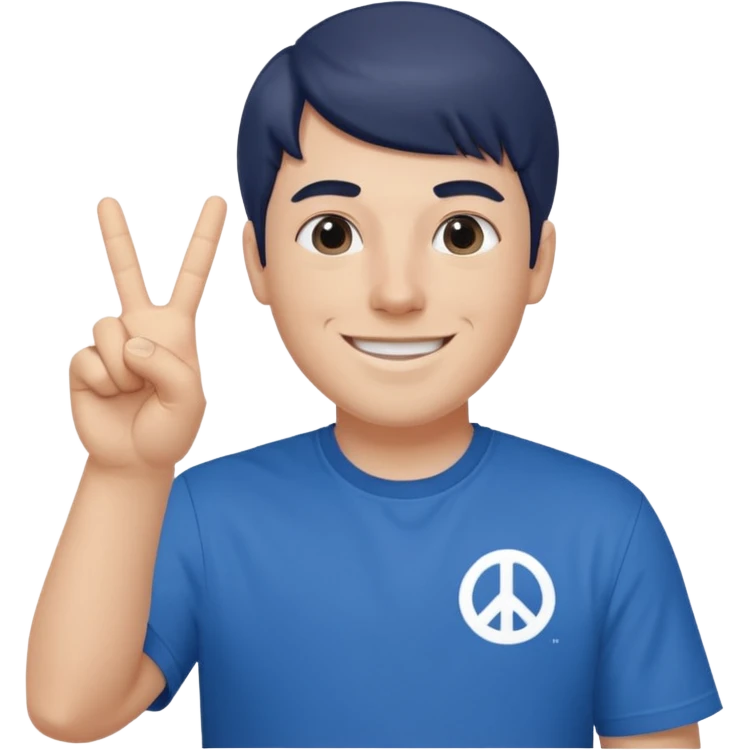 Mr Beast doing this sign "✌️" emoji