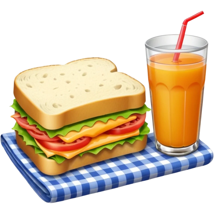 picnic with sandwiche and juice emoji
