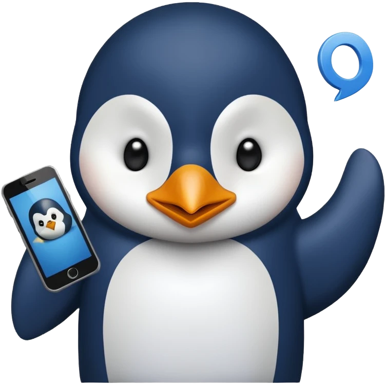 Upset pengu throwing phone emoji
