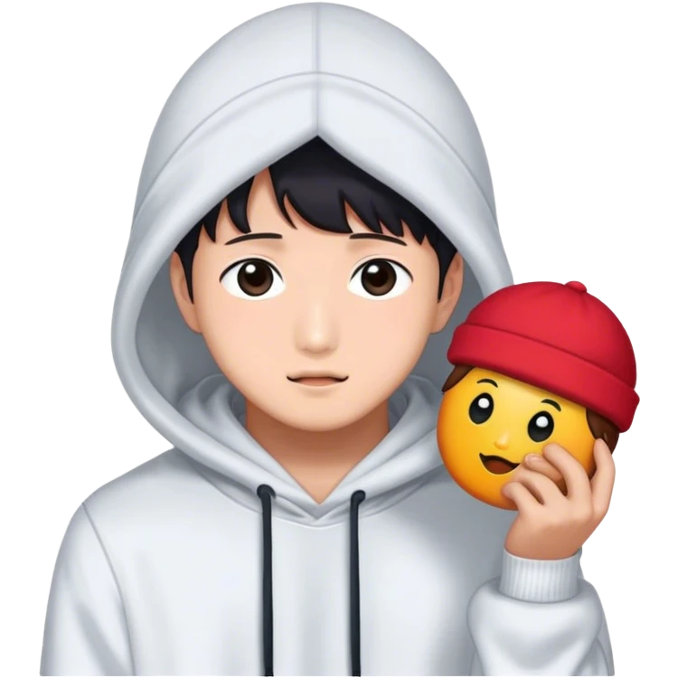 Jung kook with hodie emoji
