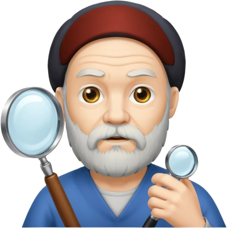 Sócrates mirando con una lupa  emoji