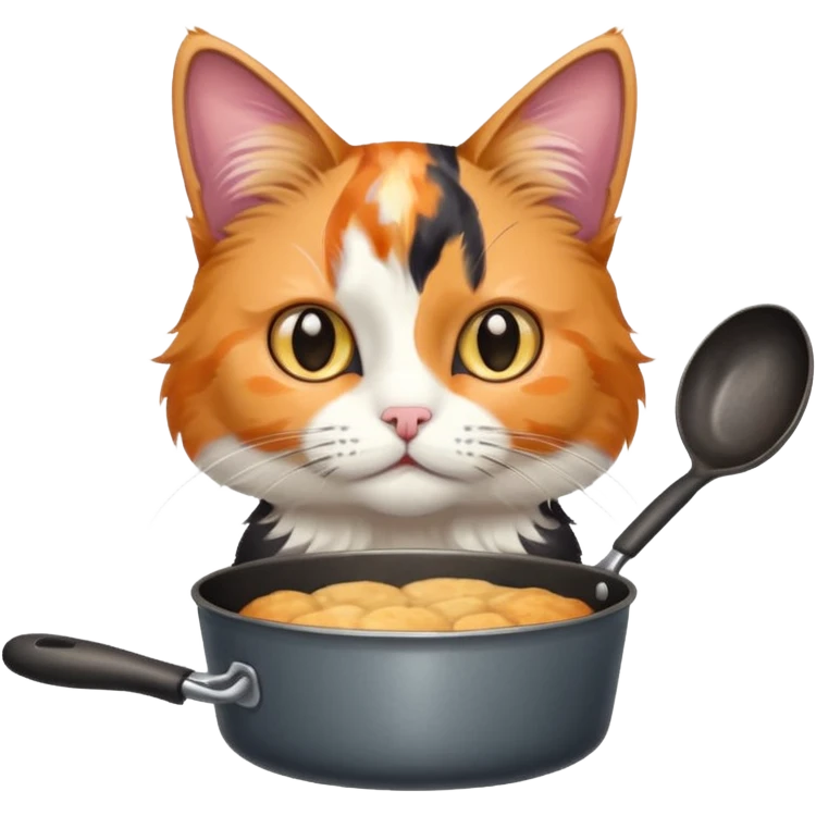 Cat holding an pan emoji