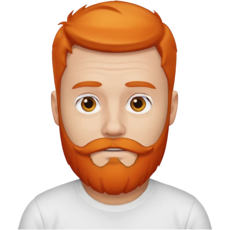 man with orange beard in white t shirt emoji