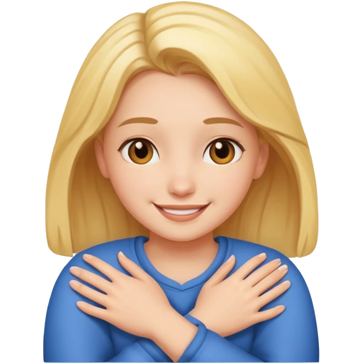 Hug with buty ghirl emoji