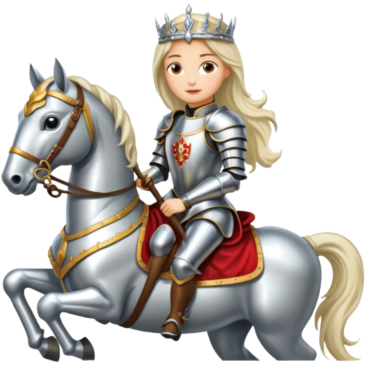 Renaissance princess knight on horse emoji
