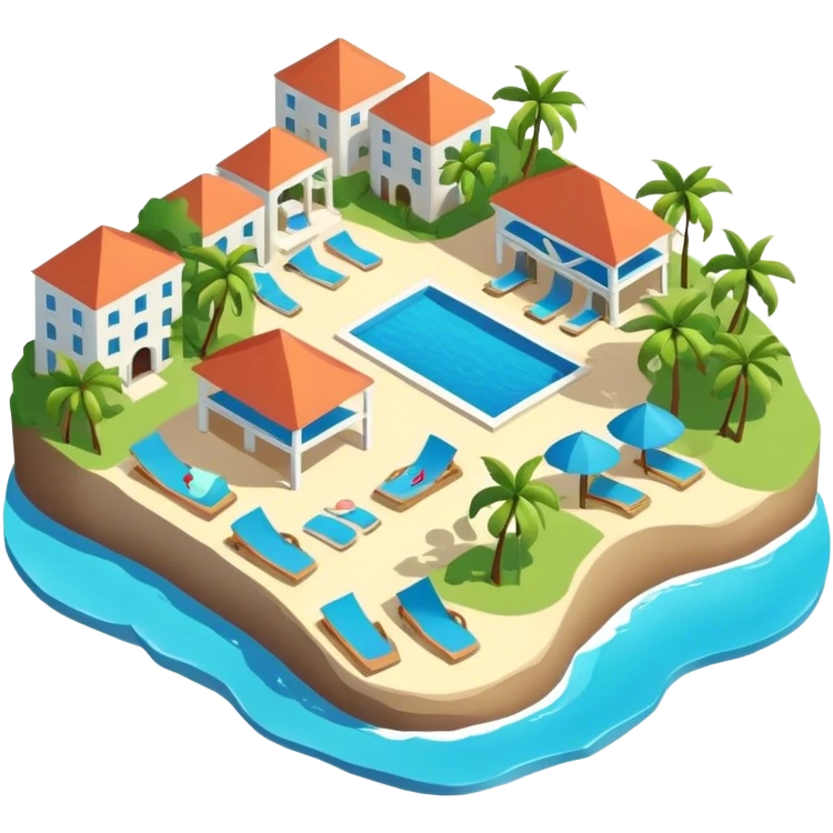 Sandals Saint Lucia isometric 3D emoji