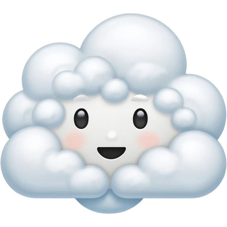 thinking cloud, simple, clear, no text emoji