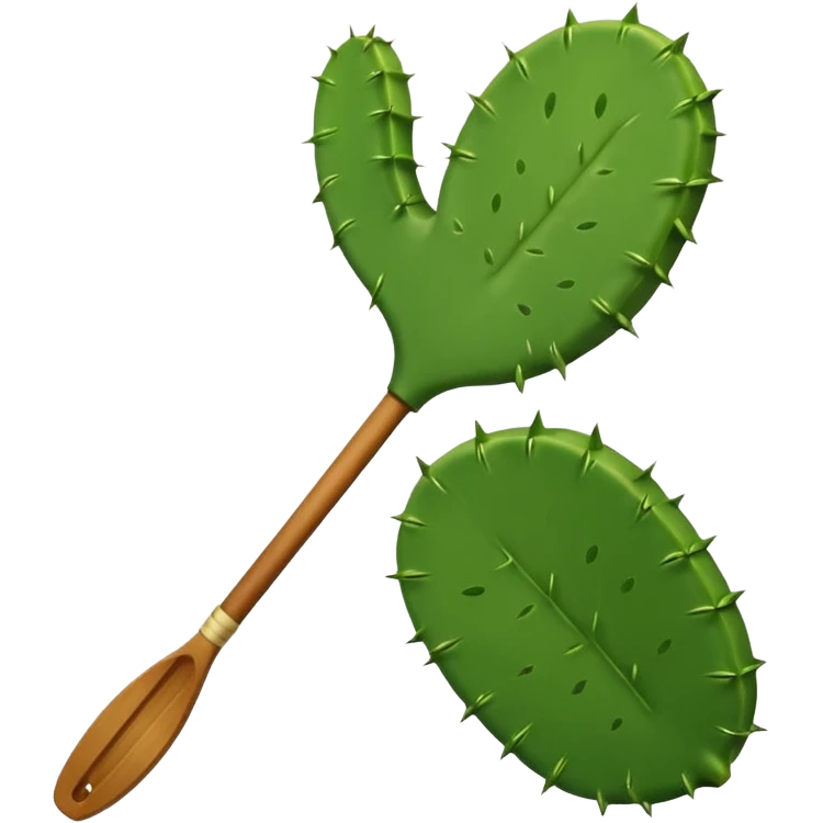 Create a single emoji of a Mexican edible nopal cactus, without thorns ...