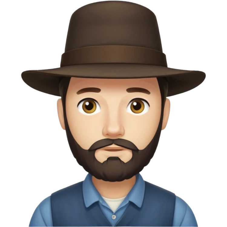 Amish man with beard and with no mustache emoji