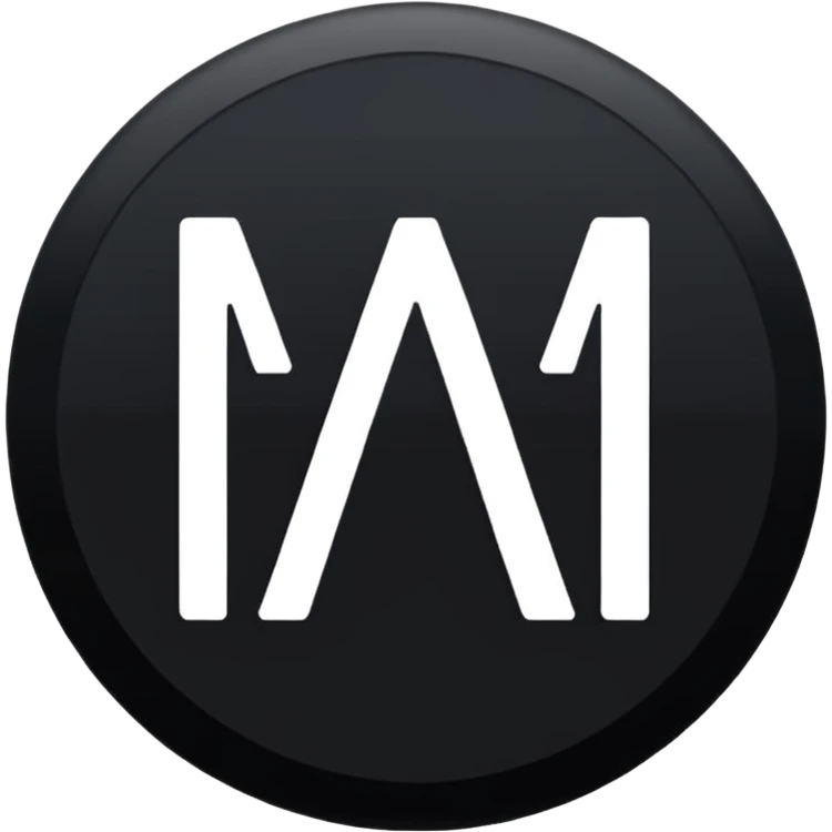 Black Circle with MB written on it emoji
