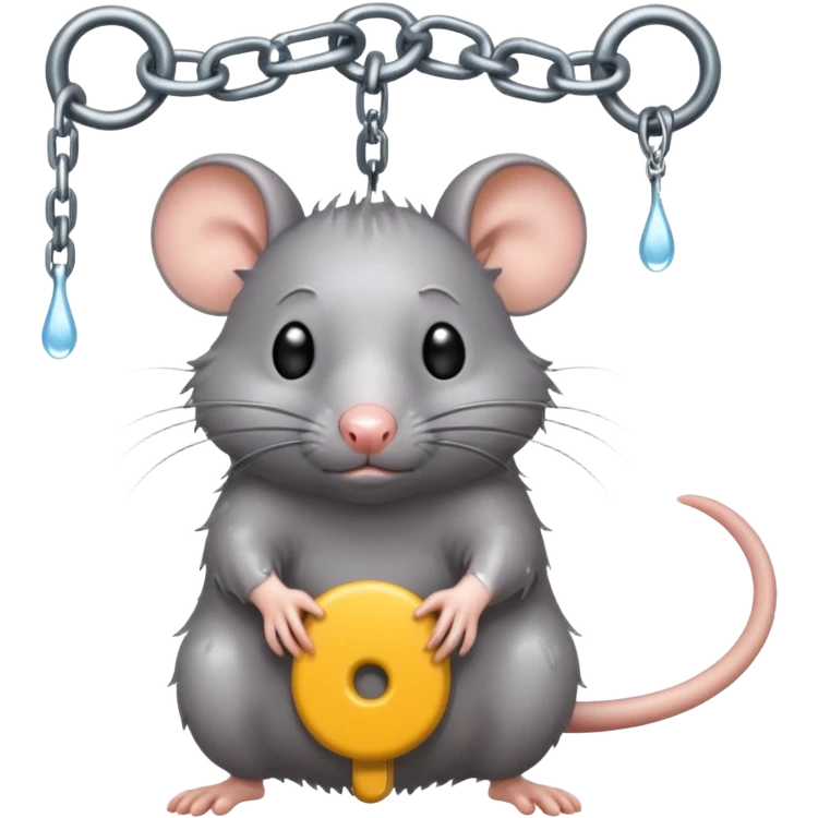 Rat with chains on in shower emoji | AI Emoji Generator