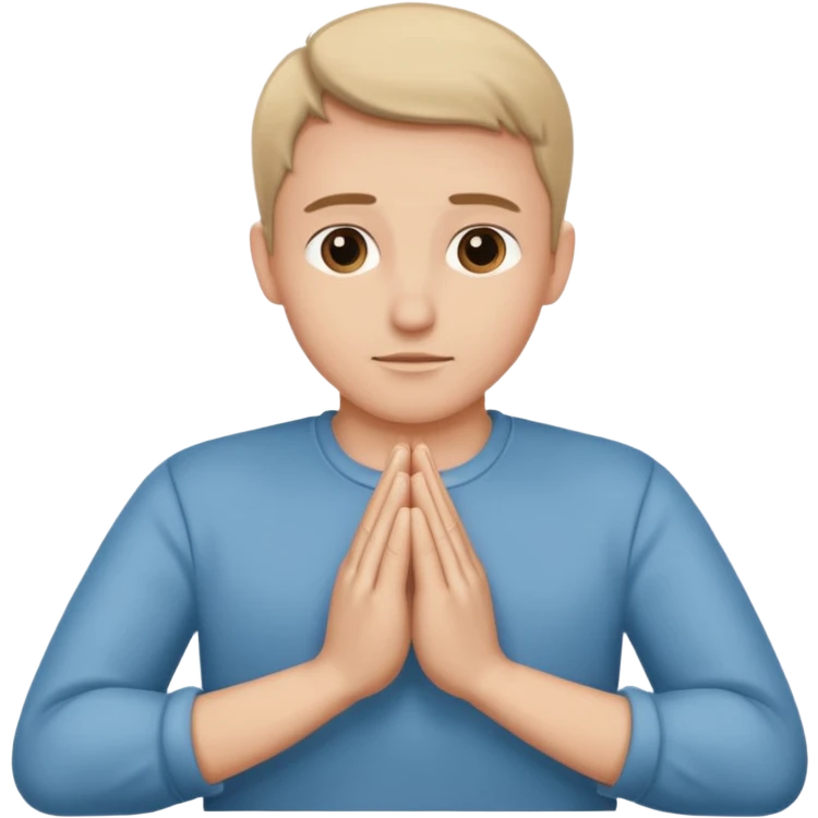 Caucasian hands in a gesture of prayer emoji