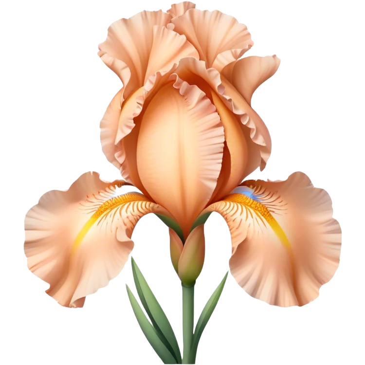 single Peach Iris, straight stem emoji