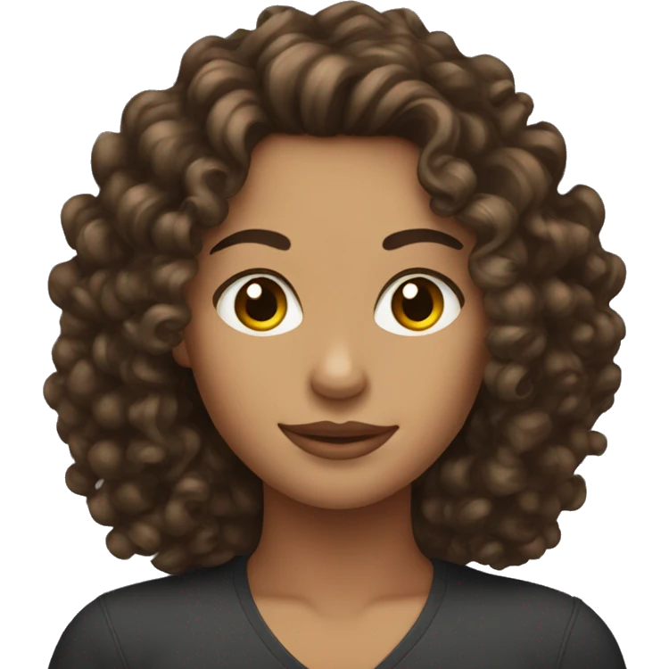 curly hair brunette emoji