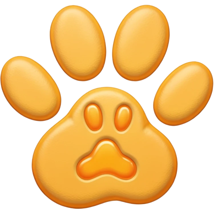 a very light pale pastel yellow-orange pawprint emoji