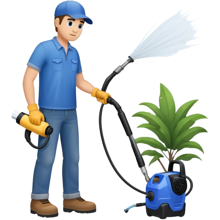 Man pressure washing emoji