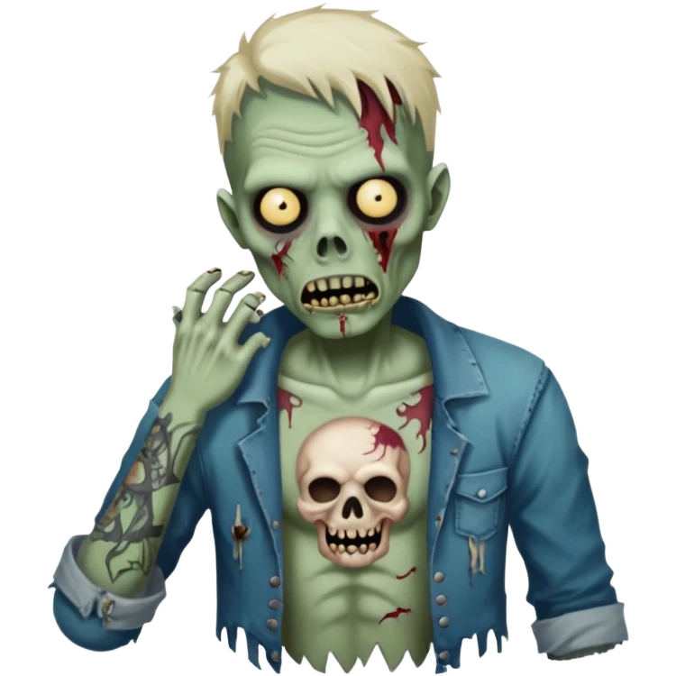 zombie with tattoo emoji