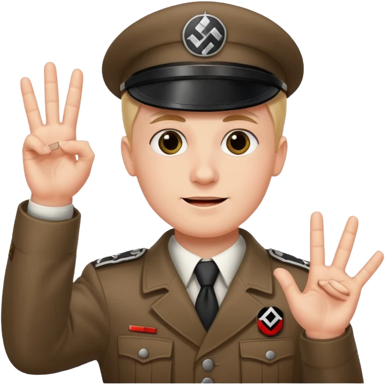 Nazi salut with all 5 fingers together emoji