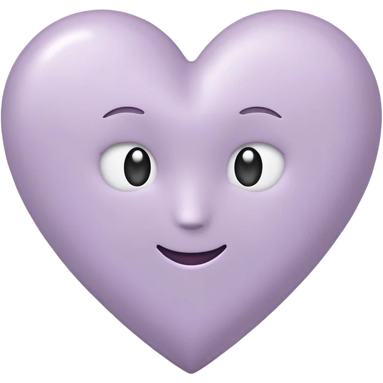 apple style emoji heart in pale grayish lavender, simple and soft emoji