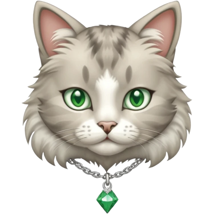 A cat with a diamond cubanlink chain emoji