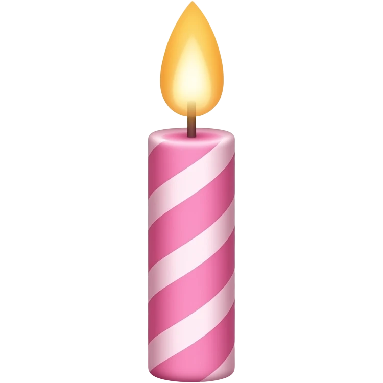 pink birthday candle with little stars emoji