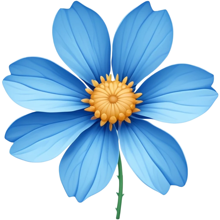 Flor azul decaida emoji