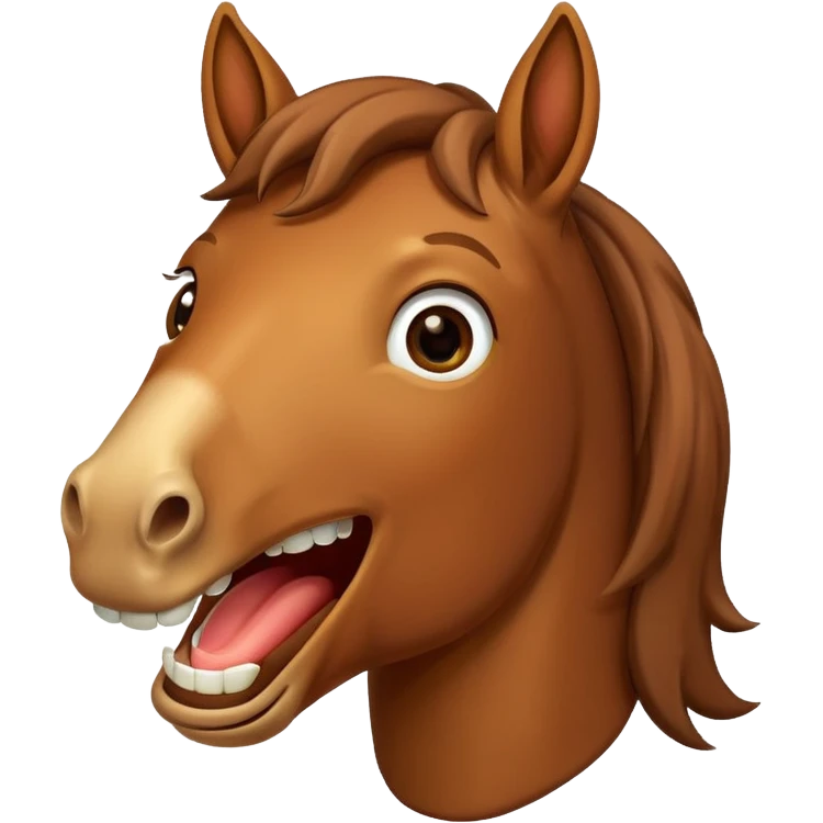 Horse smiling showing teeth emoji