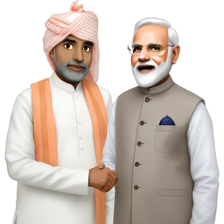 narendra modi with a muslim man emoji
