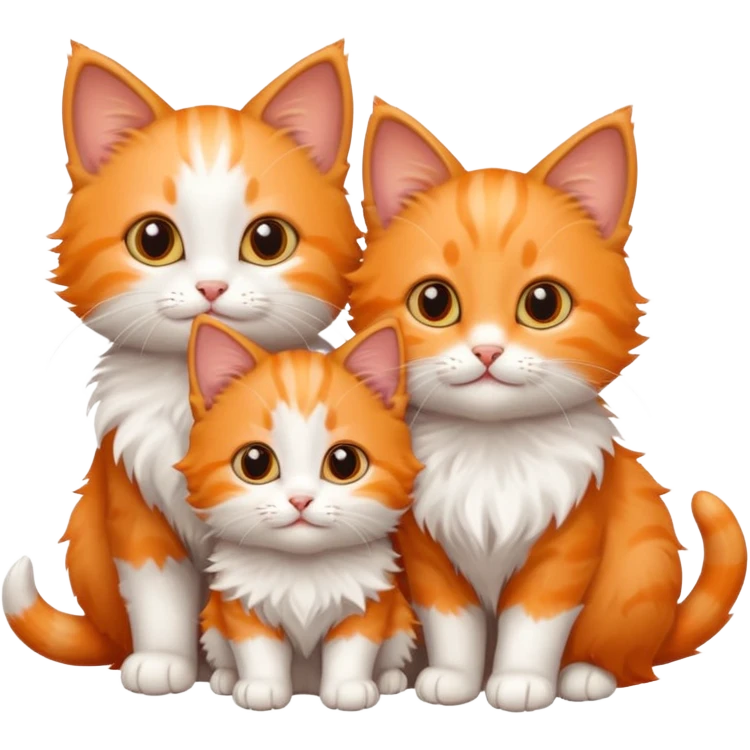 Three small cat three tiny little kitty cats, which are babies emoji