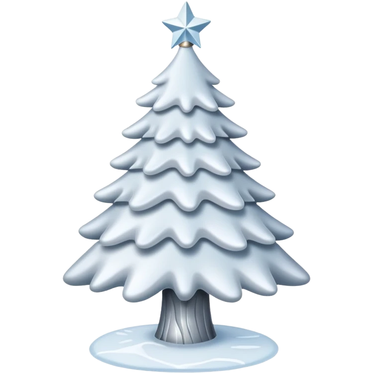 White christmas tree with cold theme emoji
