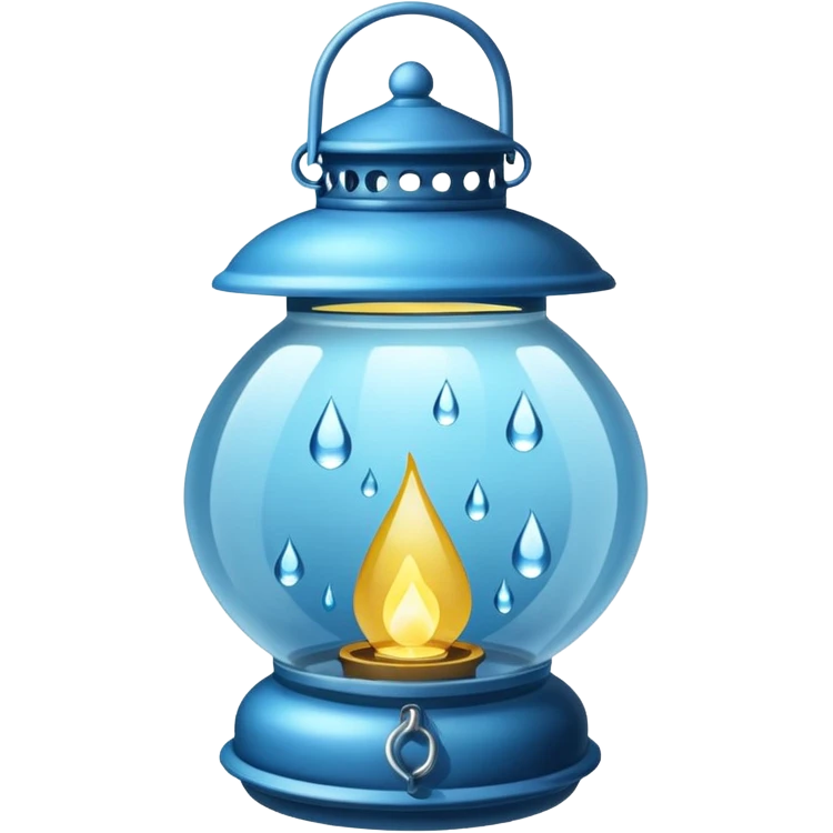 Water Lantern, more water drops inside lantern. emoji