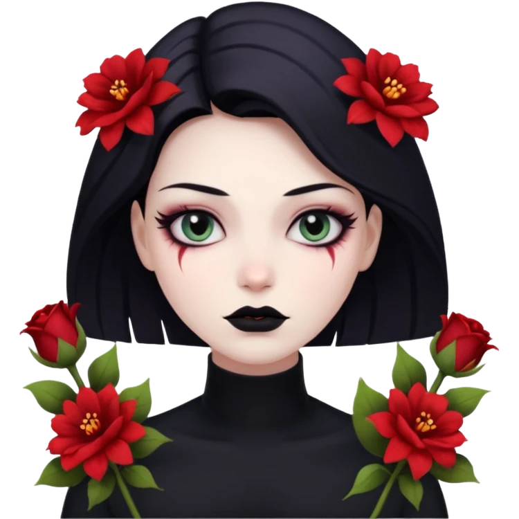 зла людина з квітами emoji