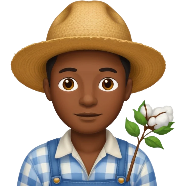 Black farmer with cotton emoji