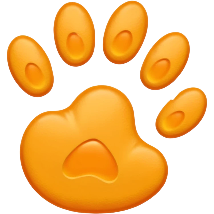 a very light pale pastel yellow-orange pawprint emoji