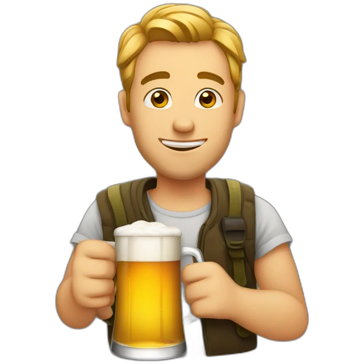 Guys drinking beer emoji