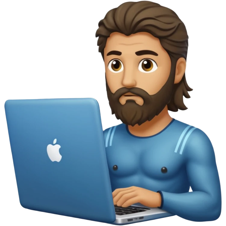 Poseidon with laptop emoji