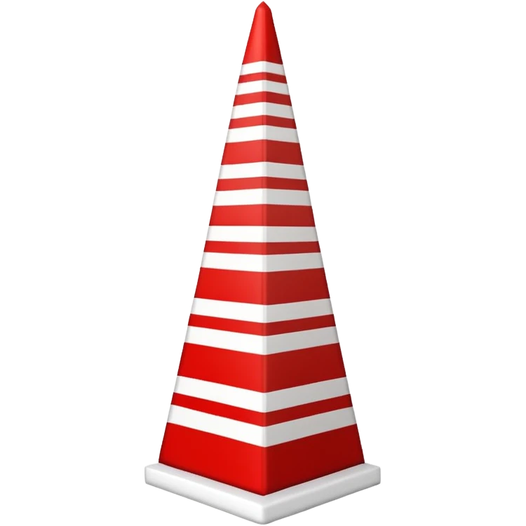 Red and white Christmas obelisk emoji