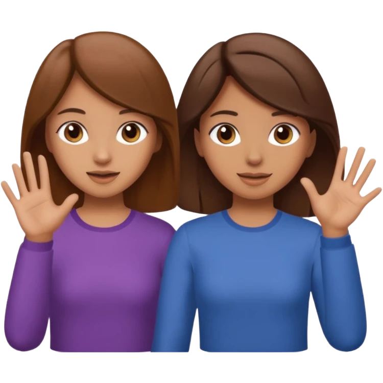 Two girls saying six seven one with brown hair. And doing hand movements  emoji