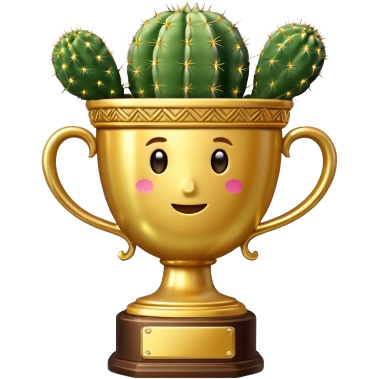 gold cactus cup trophy emoji