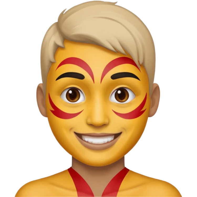 Fan with Face Paint half body emoji