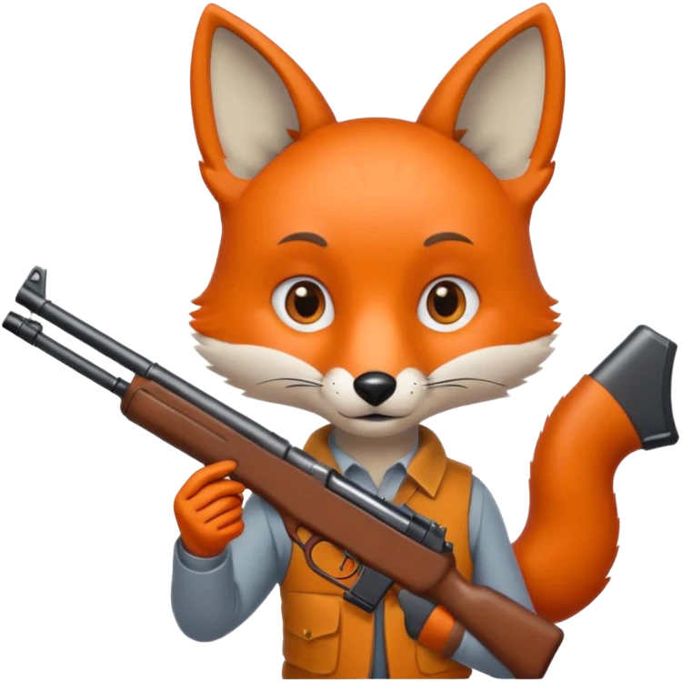 Renard avec un fusil emoji