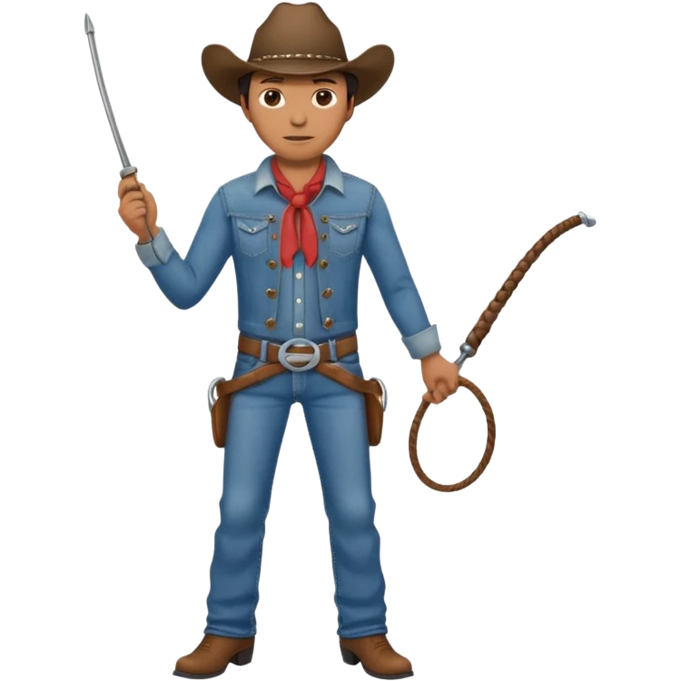 Cowboy riding a horse with whip emoji