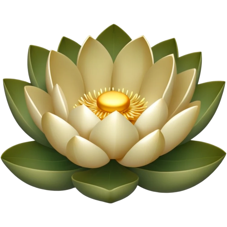A shining khaki lotus emoji